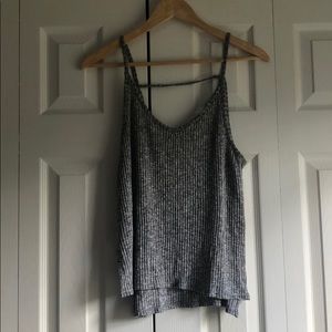 Grey ribbed tank top